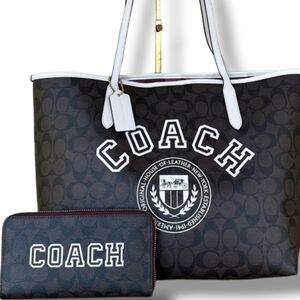 🌸 COACH SET 2PCS tote shoulder bag wallet + handbag NWT Matching Wallet